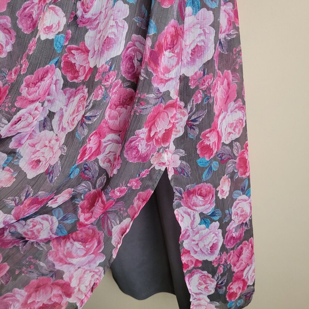 torrid Pink Floral Midi Dress with Blue Accents - Picture 5 of 14